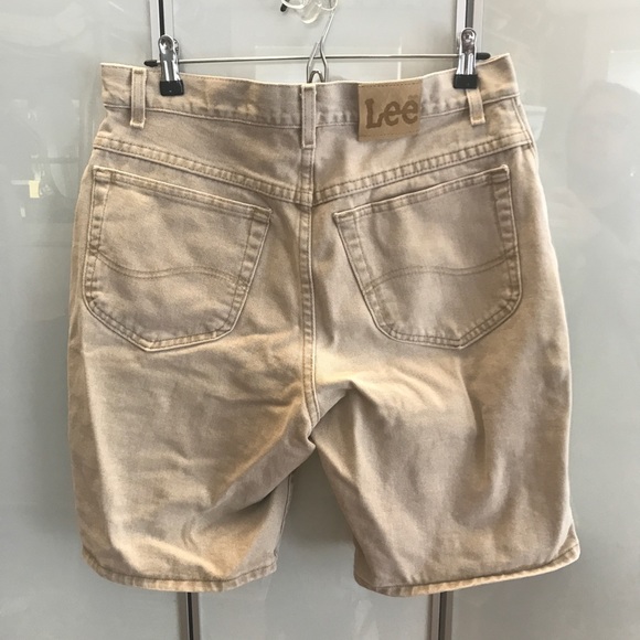 Vintage Lee khaki denim Jean shorts jorts - Picture 2 of 4